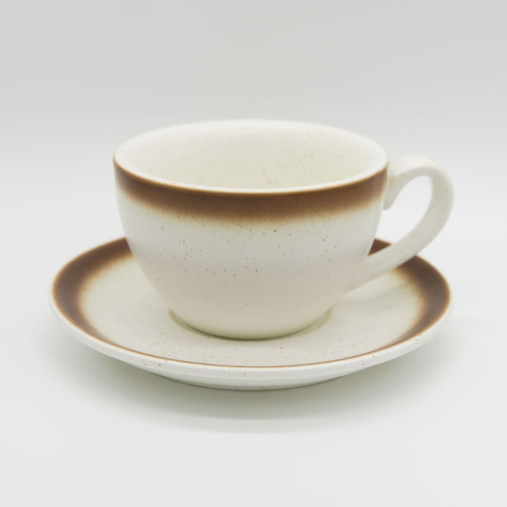 Hrnek s podšálkem CAPPUCCINO 200 ml bílá/hnědá